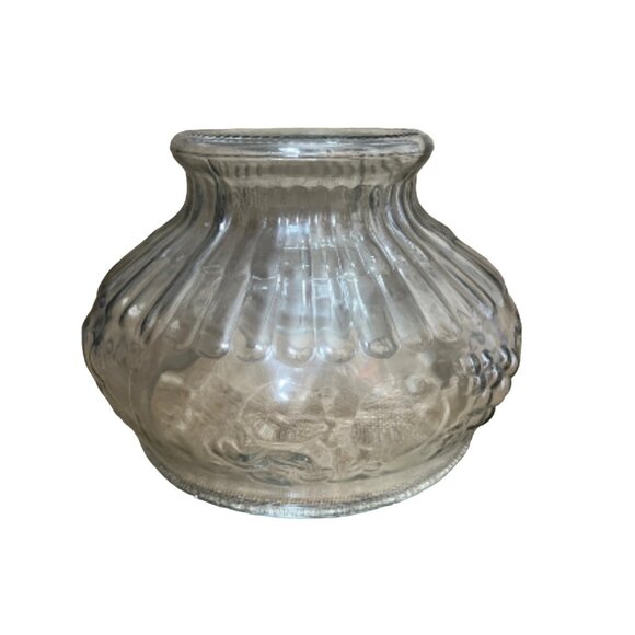 Glass Fruit Bowl Fruit Etching 10" Diameter Clear Molded Grapes Apples Pears Pea - Picture 5 of 9